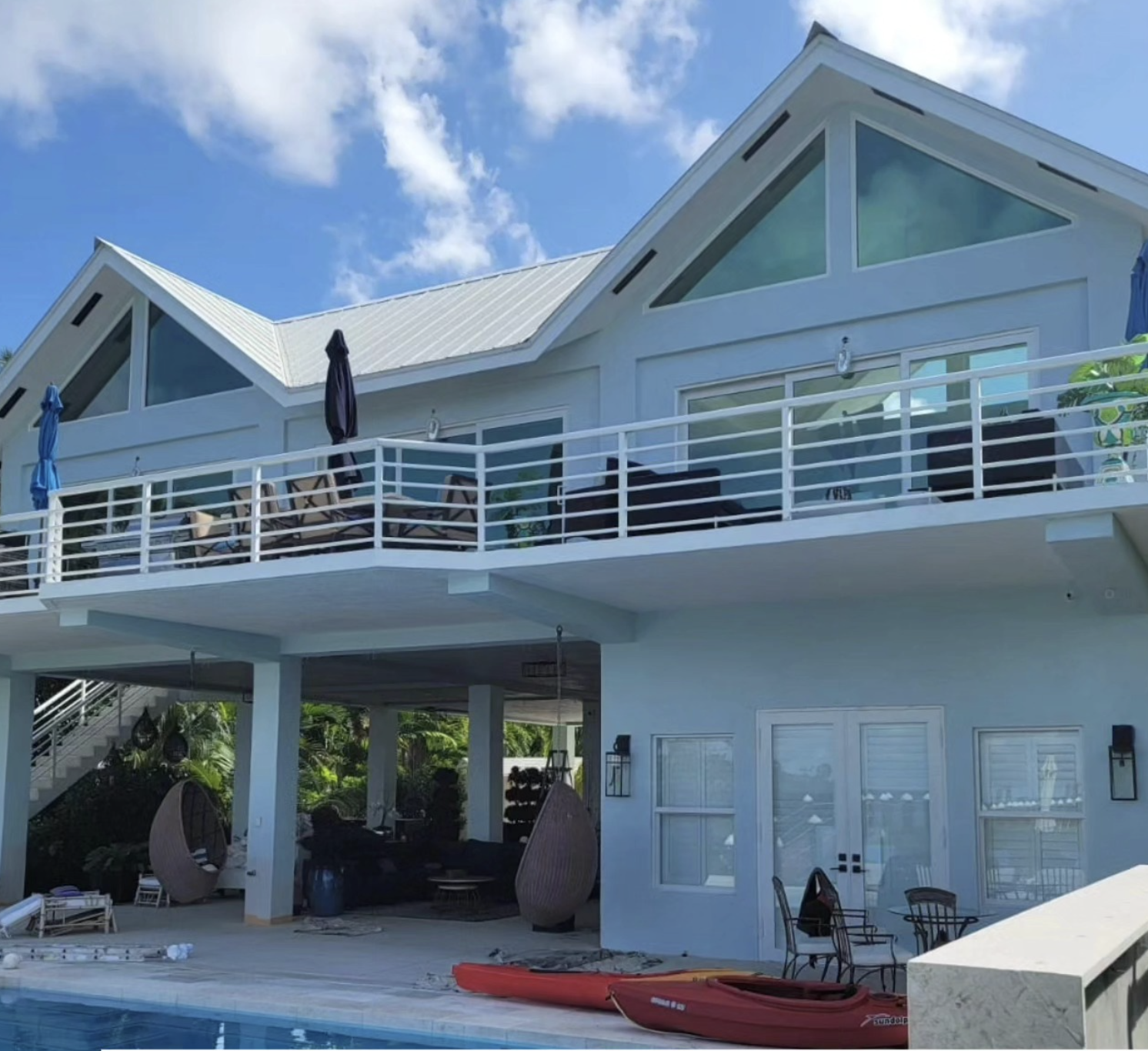 Coastal luxury home exterior painting by K&R in South Florida